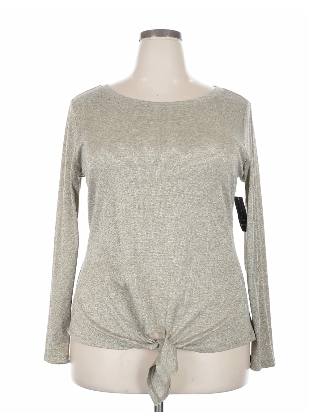 INC International Concepts Long Sleeve Tie-Front Top